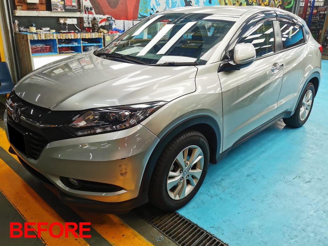 The Honda Vezel after the full respray.