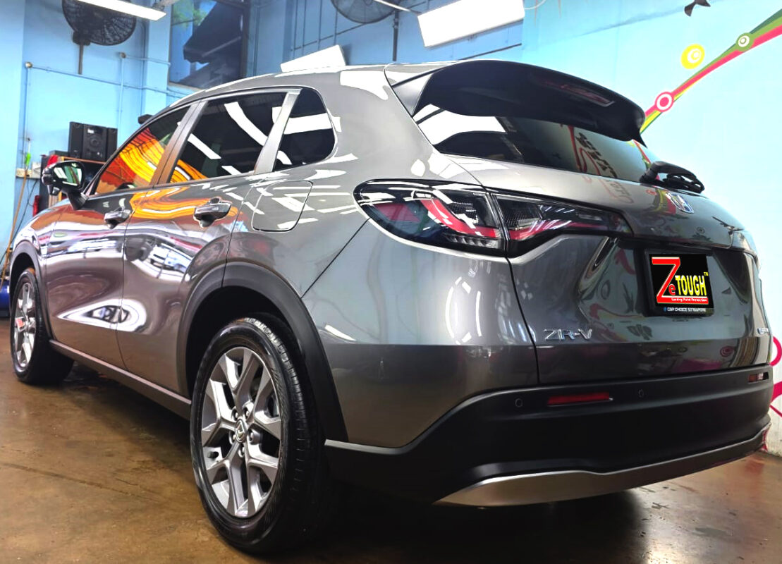 Rear quarter of the Honda ZR-V, glossy and protected.