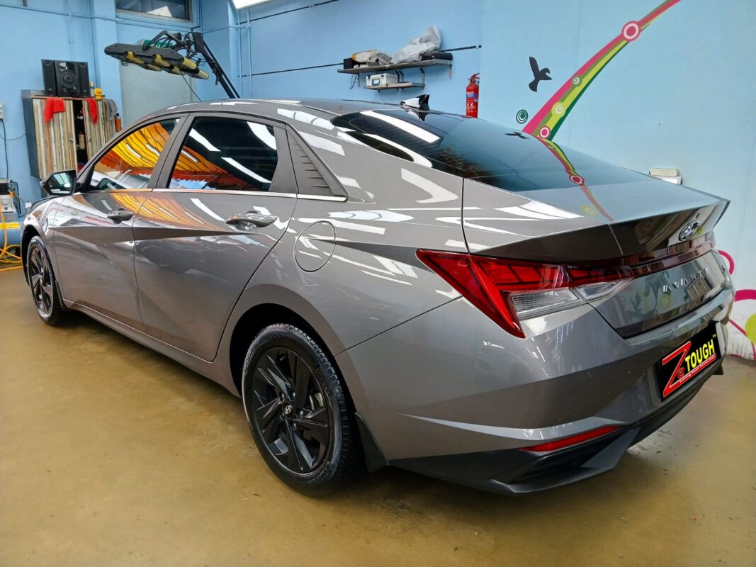 Glossy body panels on the resprayed Hyundai CN7.