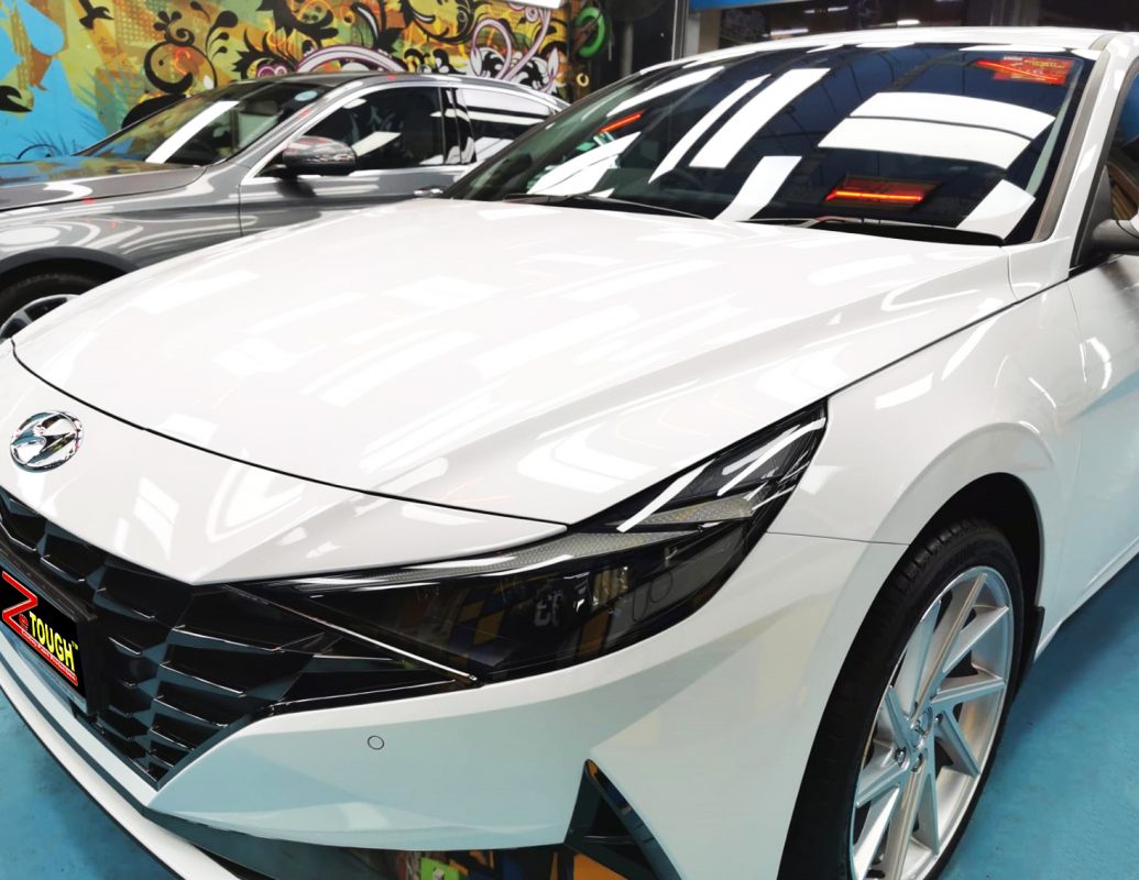 The Hyundai CN7 from a side angle after the titanium coating.