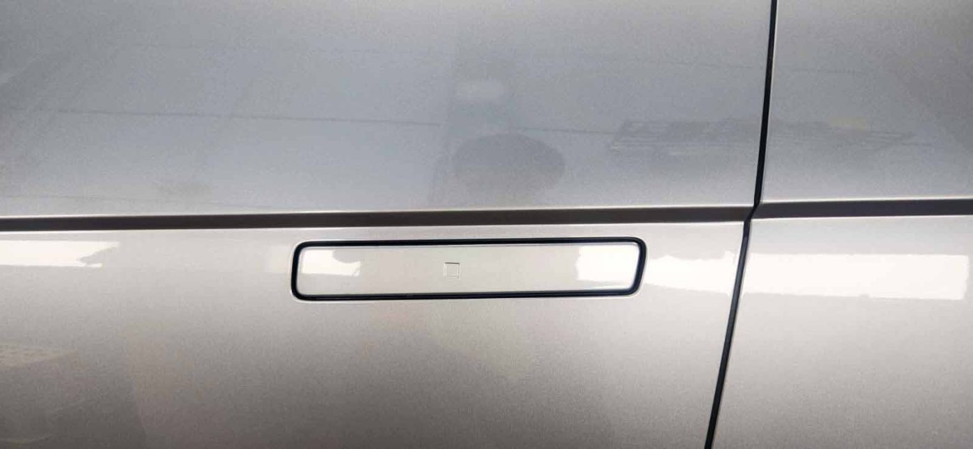 Front three-quarter view of the Hyundai Ioniq 5 after coating.