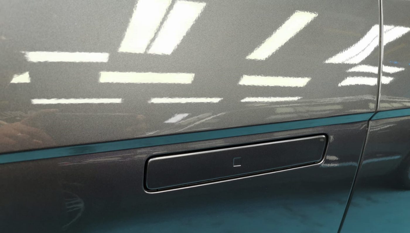 Front three-quarter view of the Hyundai Ioniq5 after coating.