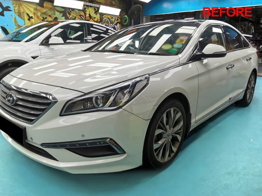 Hyundai Sonata after a full respray at Revol Carz, paintwork restored to showroom condition.