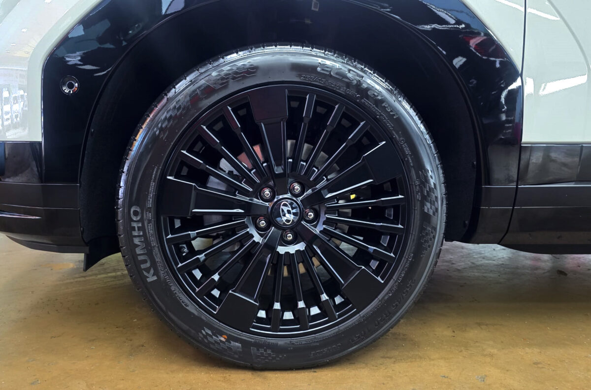 The Hyundai Santa Fe with its fresh, coated finish.