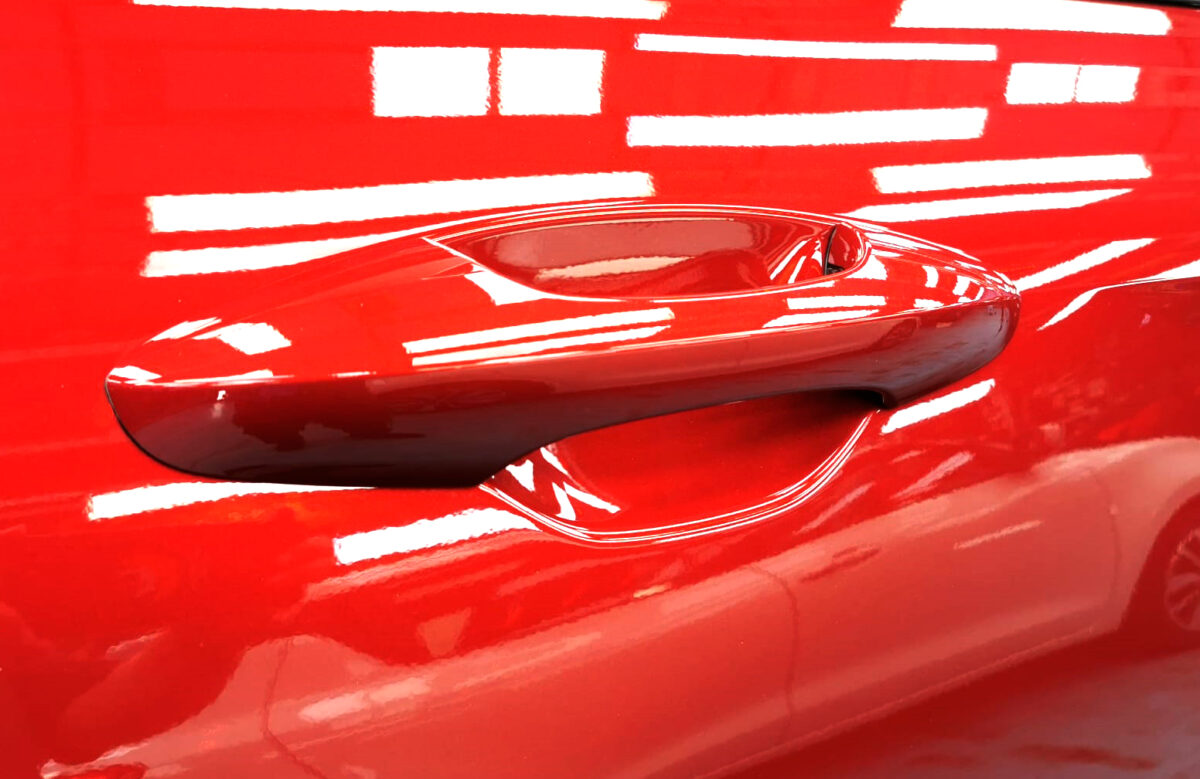 Front three-quarter view of the Hyundai SX2 Kona after coating.