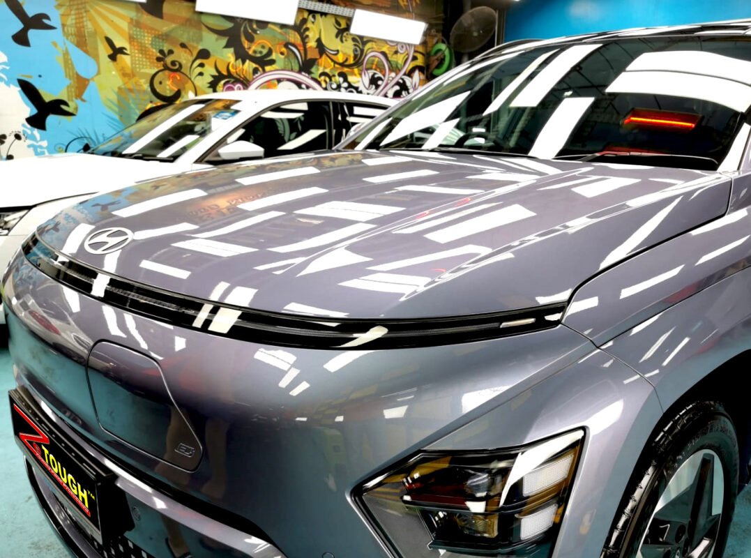 The Hyundai SX2 Kona from a side angle after the titanium coating.