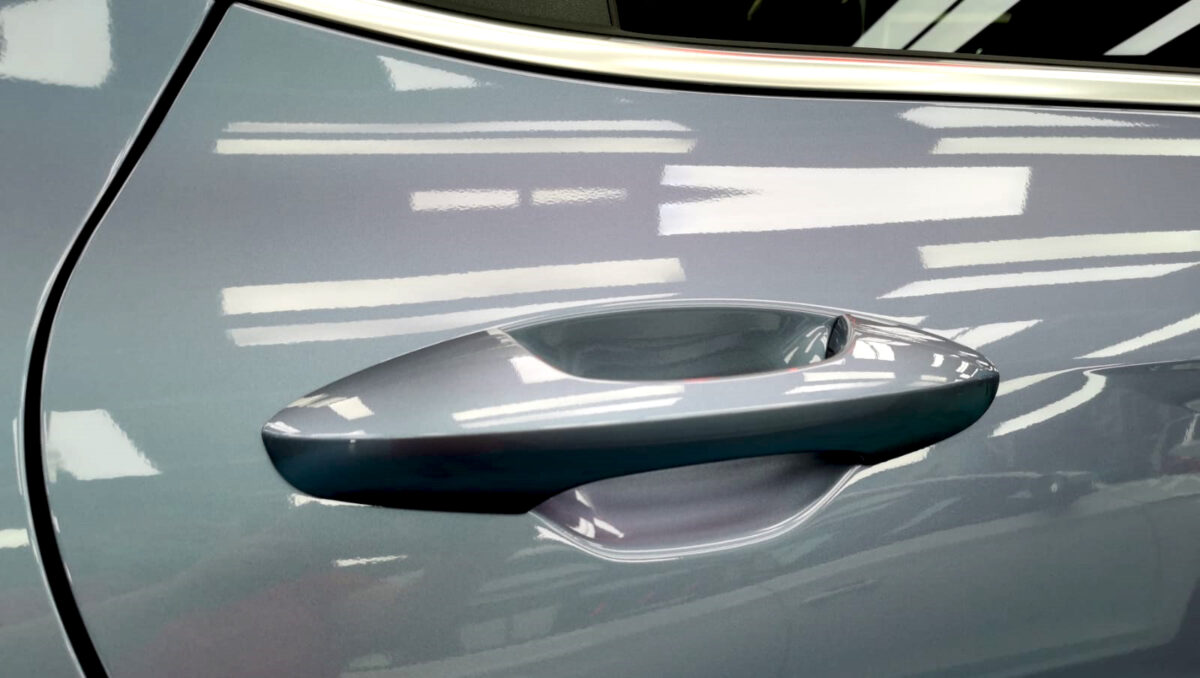 Front three-quarter view of the Hyundai SX2 Kona after coating.