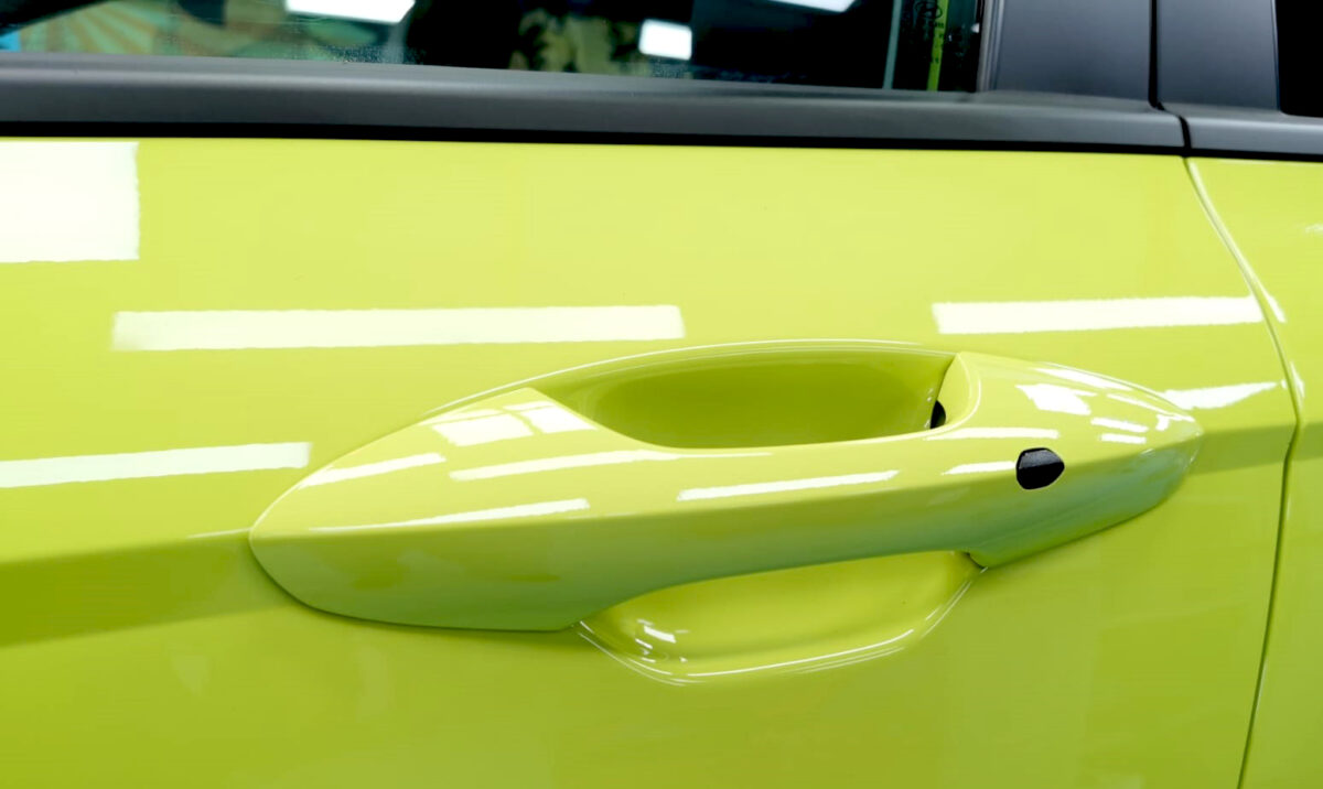 Front three-quarter view of the Hyundai SX2 Kona after coating.