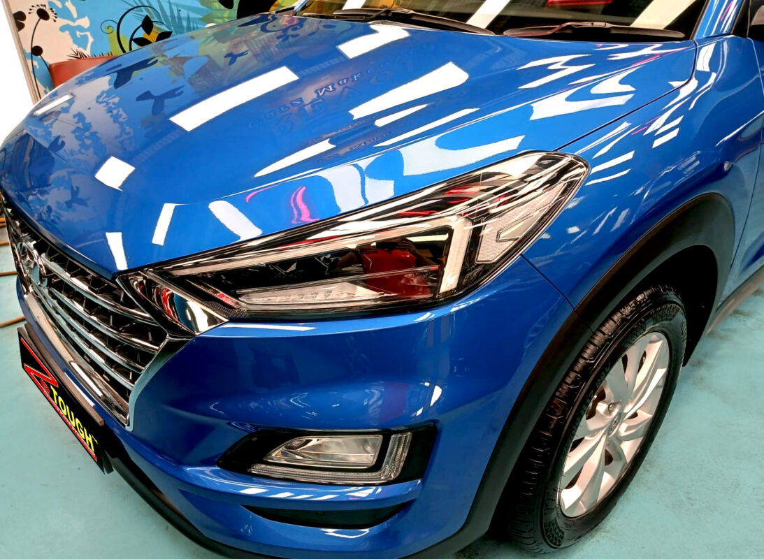 Side angle of the Hyundai TL Tucson after the titanium coating.