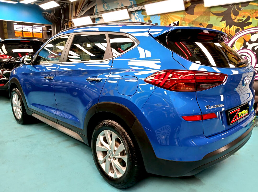 Front three-quarter view of the Hyundai TL Tucson after coating.