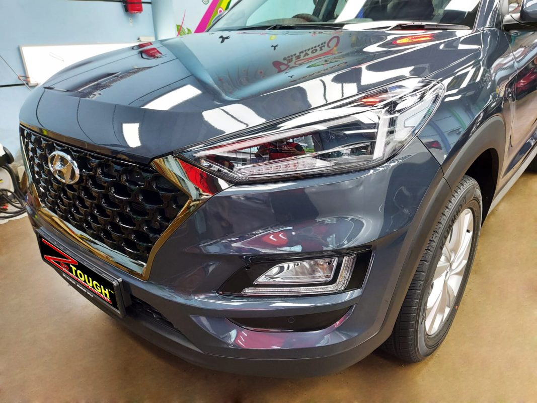 The Hyundai TL Tucson from a side angle after the ceramic coating.