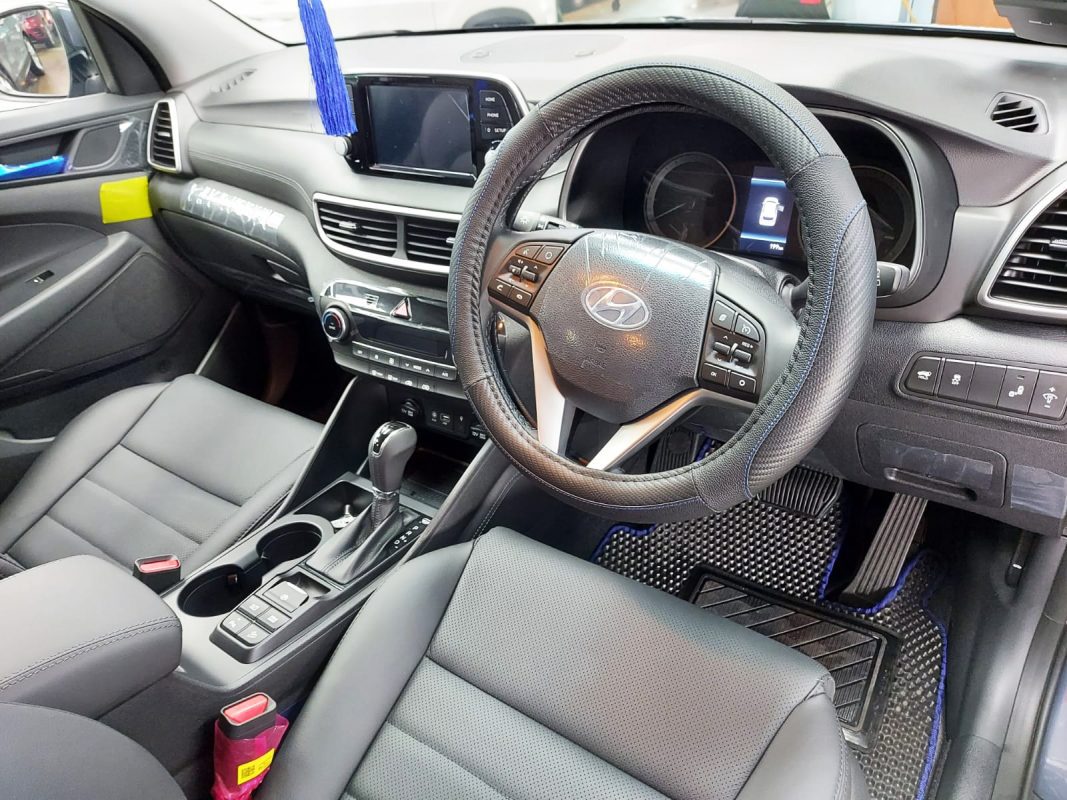 The Hyundai TL Tucson parked in the workshop, freshly coated.