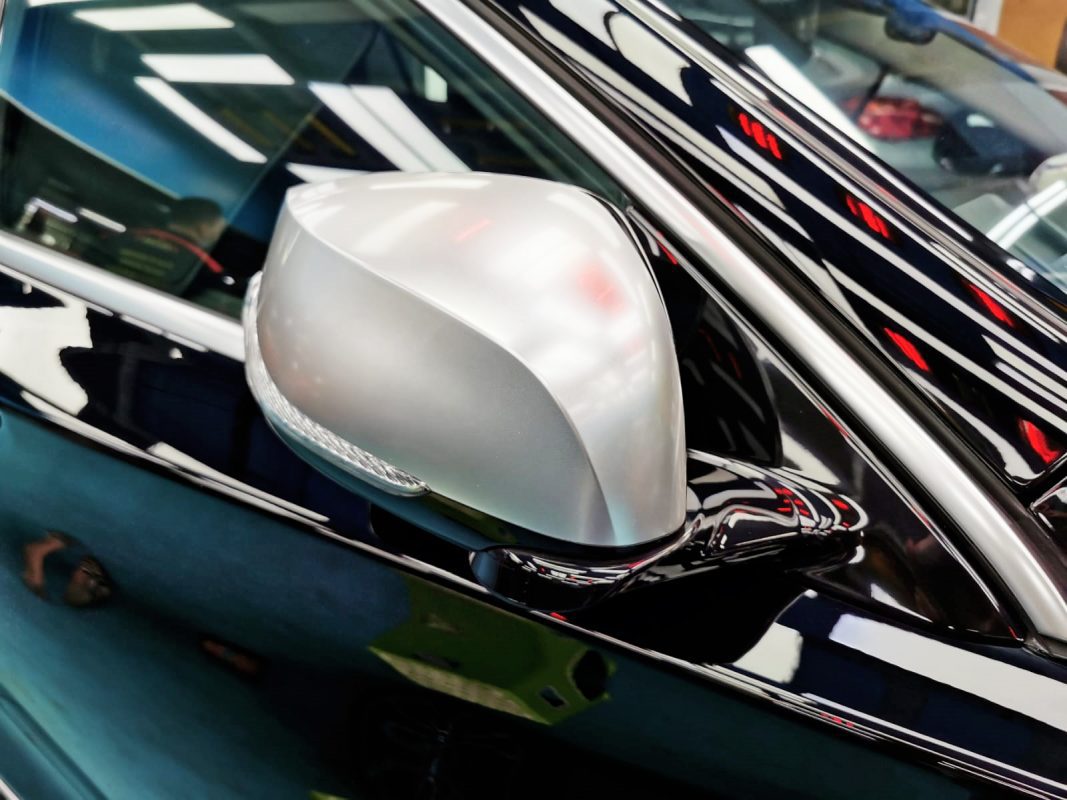 Front three-quarter view of the Infiniti Q30 after coating.