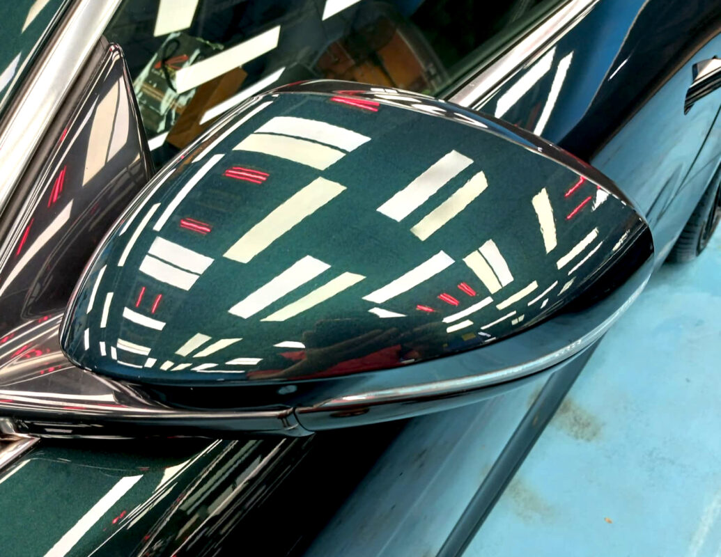 Side panel of the F-Type with the ceramic finish locked in.