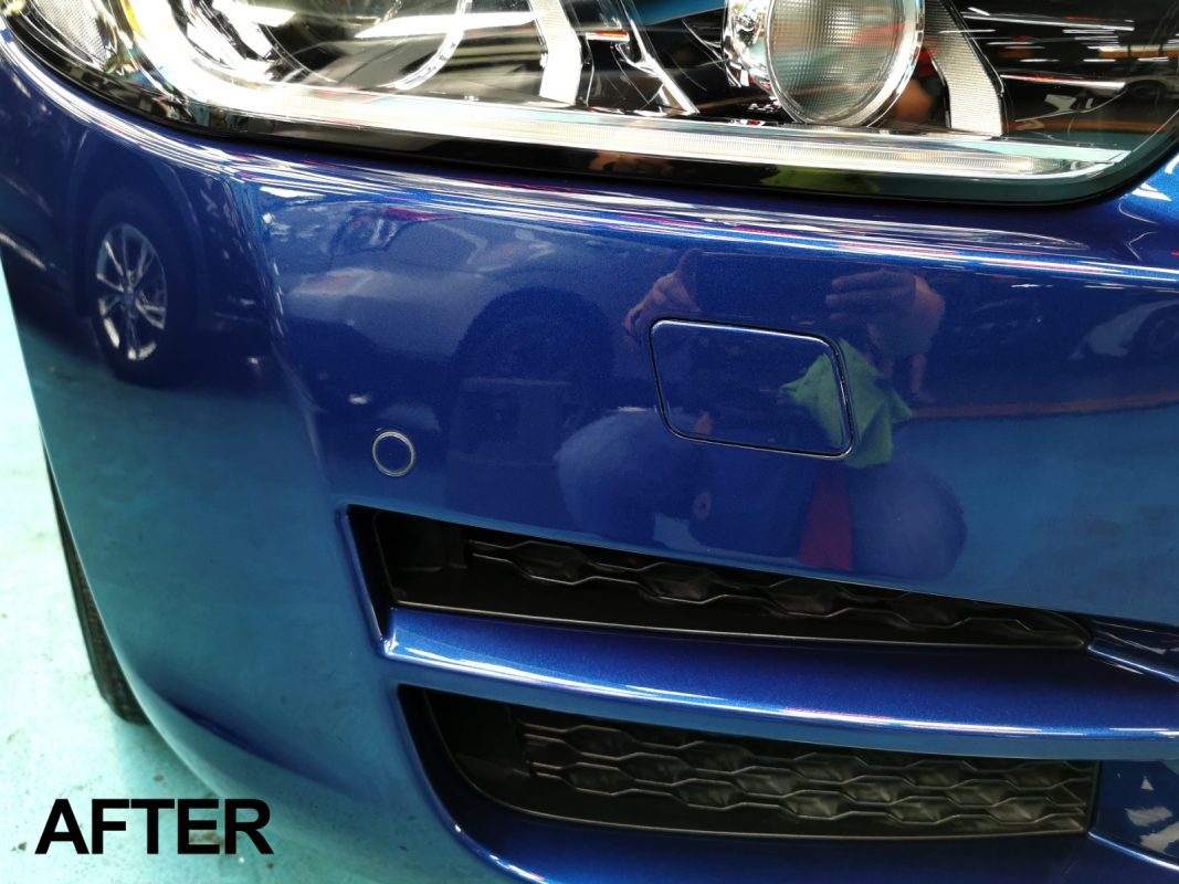Glossy body panels on the resprayed XE.