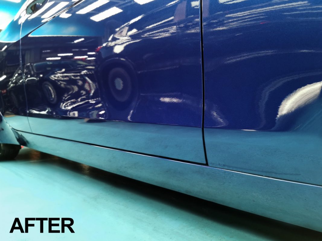A finished detail of the resprayed XE.