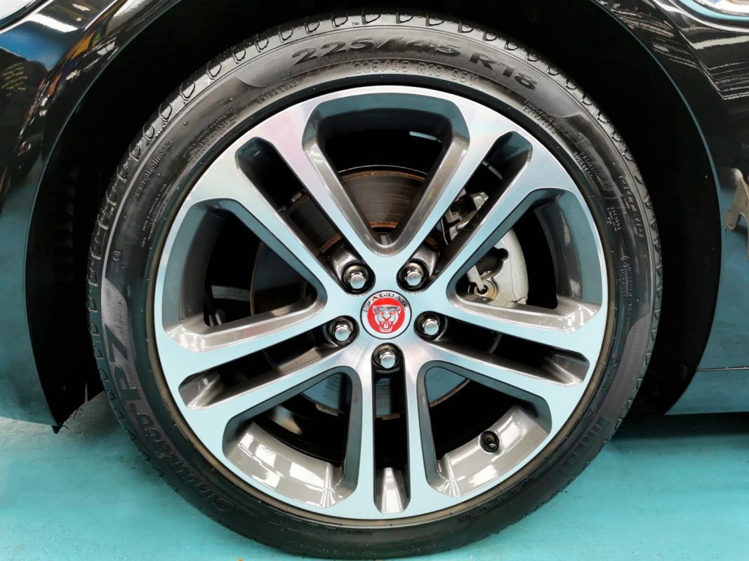The Jaguar XE, finished and ready for collection.