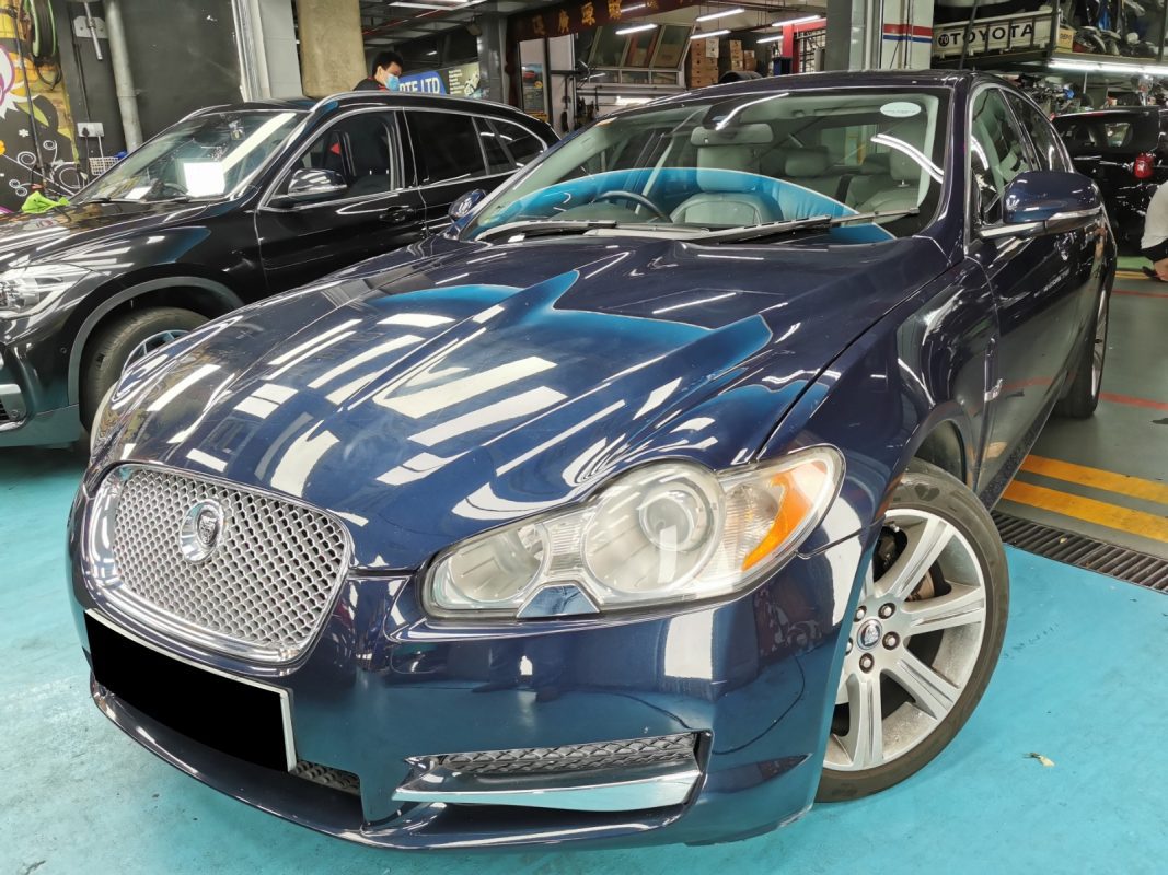 The Jaguar XF as it arrived at Revol Carz before the respray.