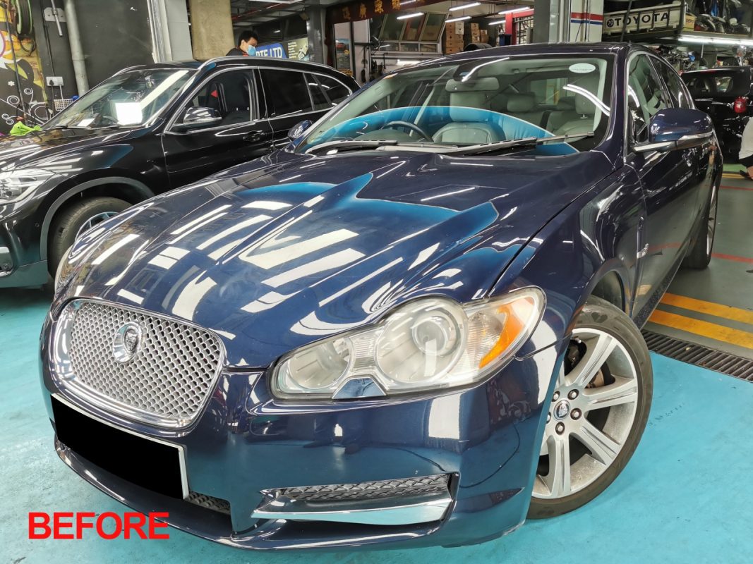 The Jaguar XF after the full respray.