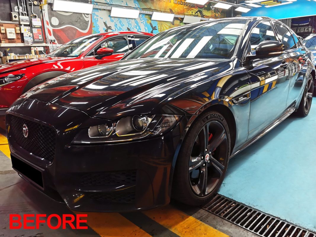 The Jaguar XF after the full respray.