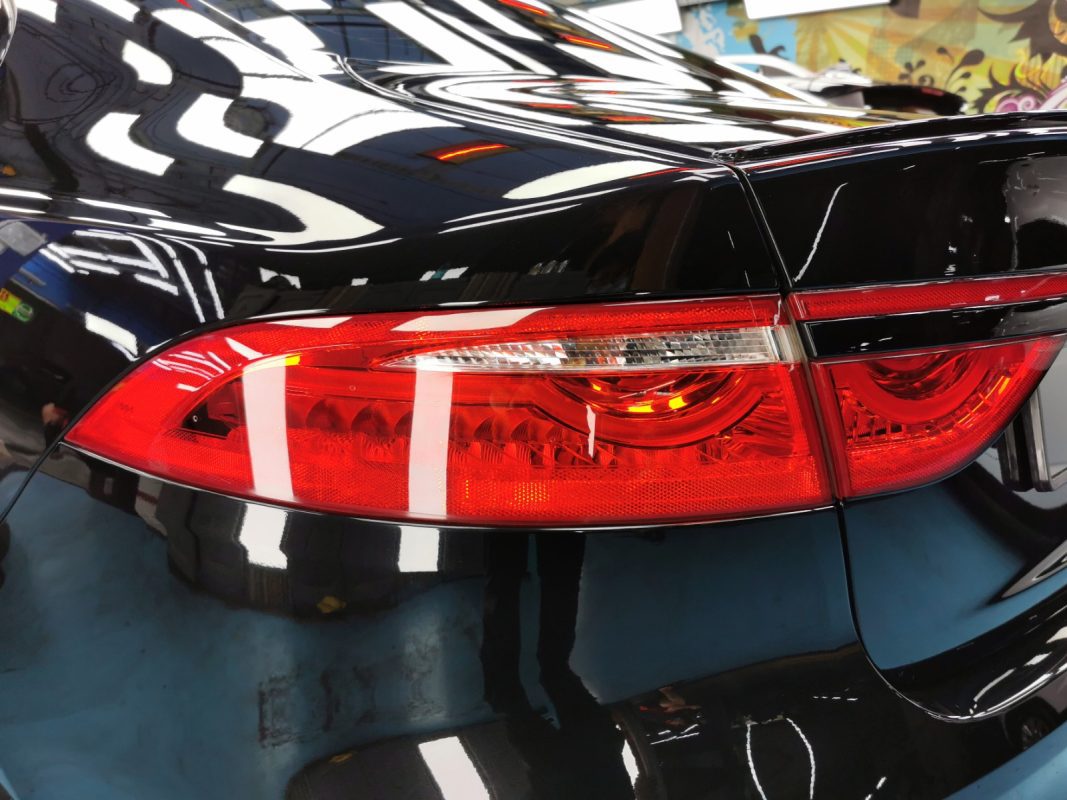 The Jaguar XF ready for collection after the respray.