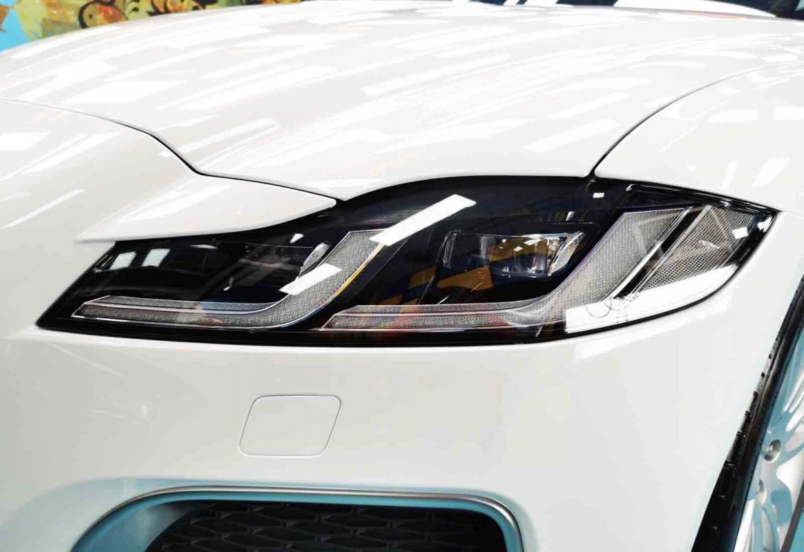 The XF's coated paintwork showing clean reflections.