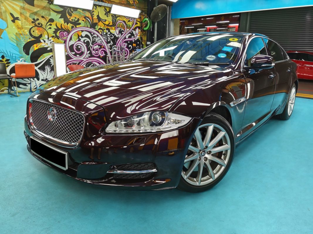 The Jaguar XJL as it arrived at Revol Carz before the respray.