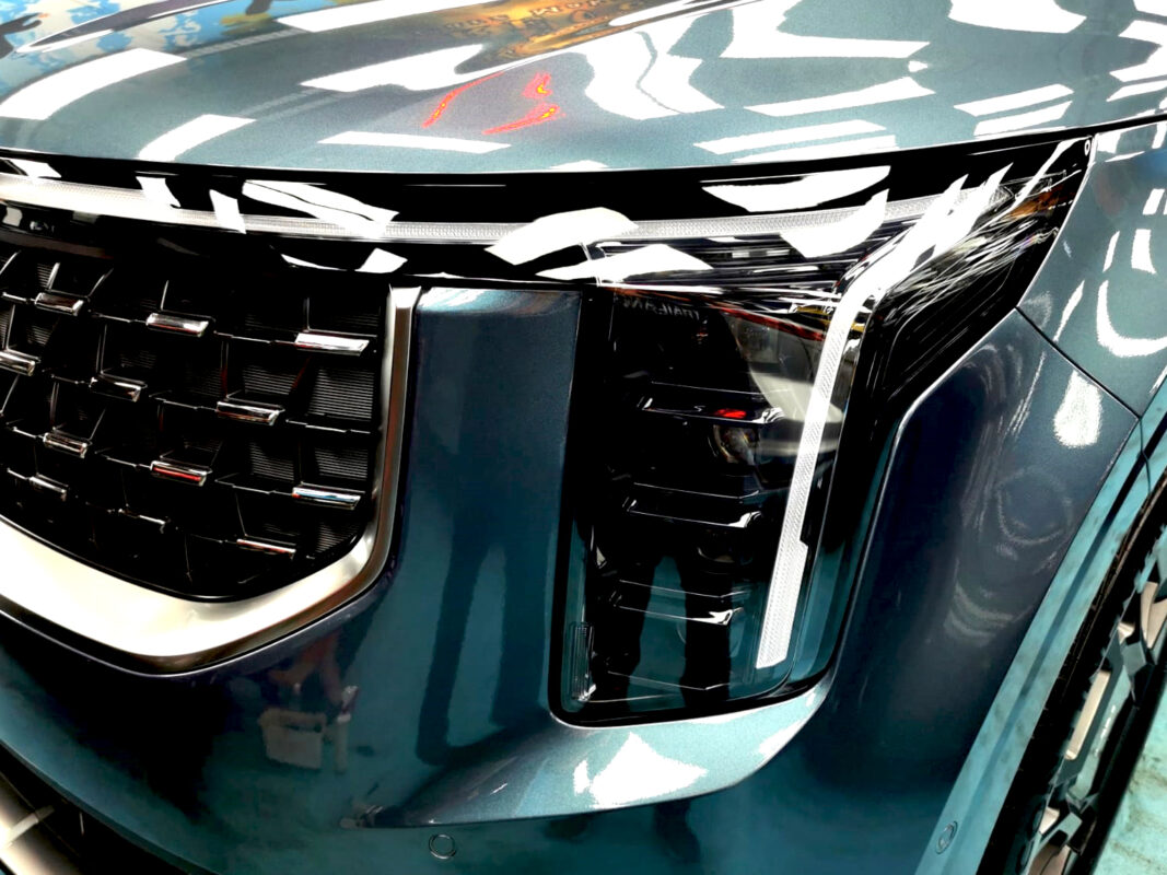 The Carnival's coated paintwork showing clean reflections.