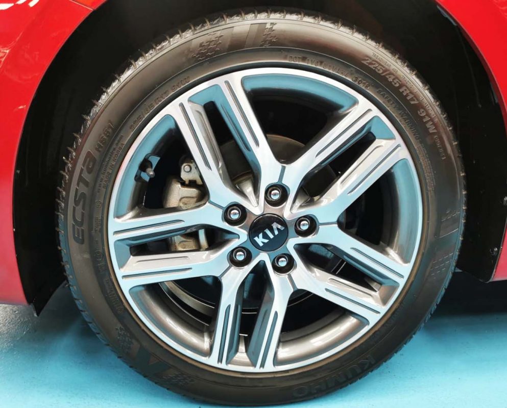 The Kia Cerato, finished and ready for collection.