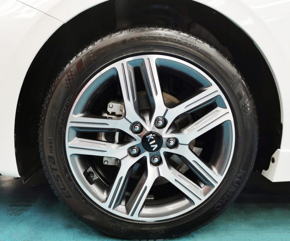 The Kia Cerato, finished and ready for collection.