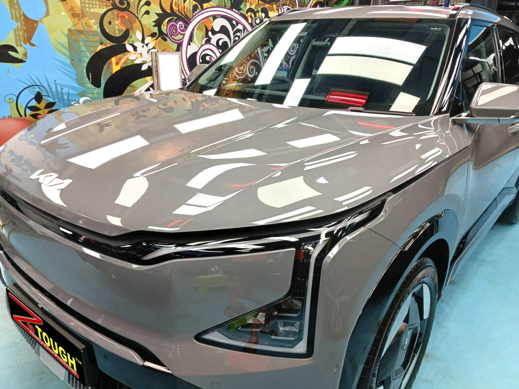 Side angle of the Kia EV5 after the ceramic coating.