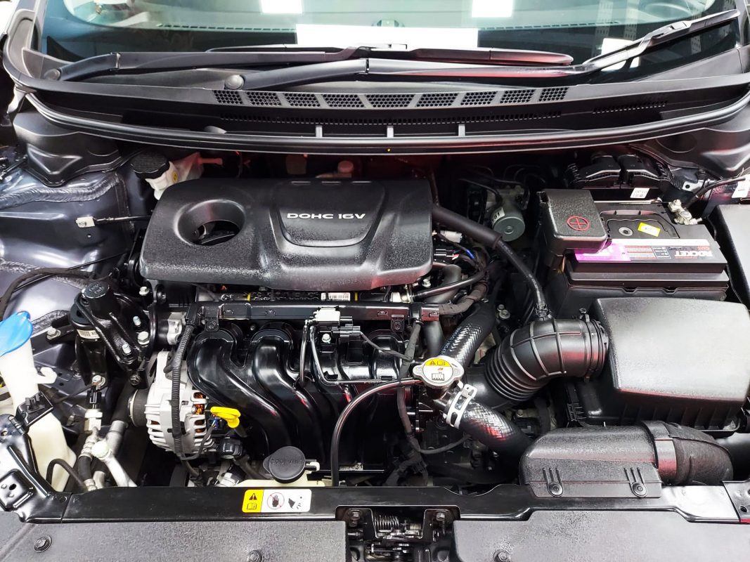 Front three-quarter view of the Kia Forte K3 after coating.