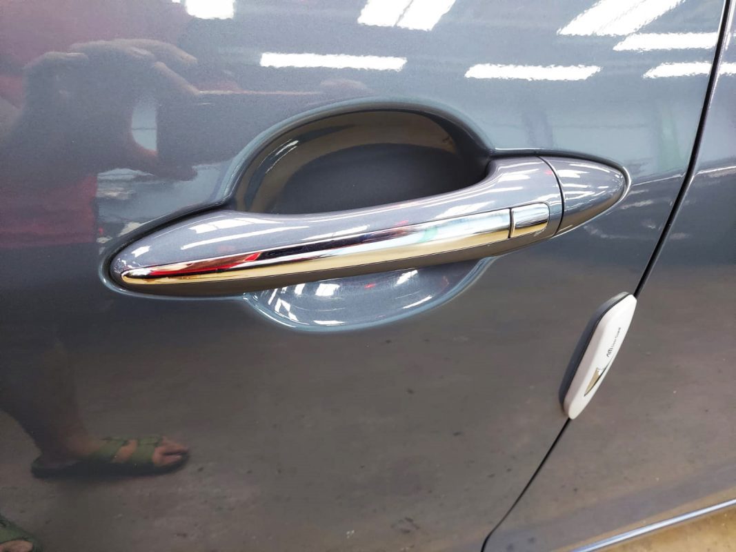 The Forte K3 parked in the workshop, freshly coated.