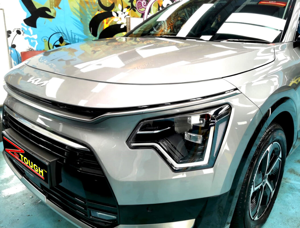 The Kia Niro from a side angle after the titanium coating.