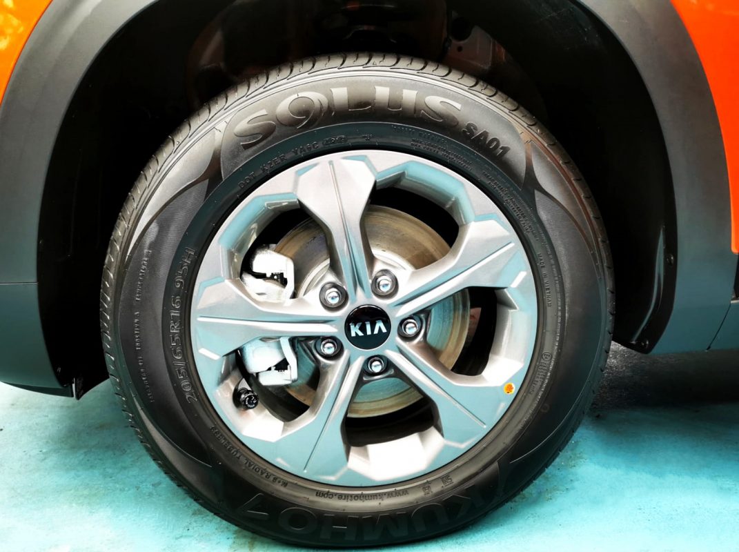 The Kia Seltos, finished and ready for collection.