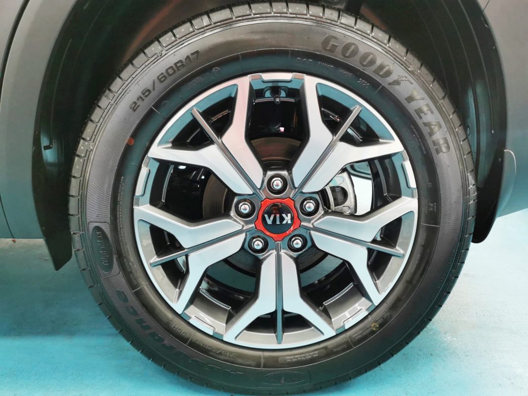 The Kia Seltos, finished and ready for collection.