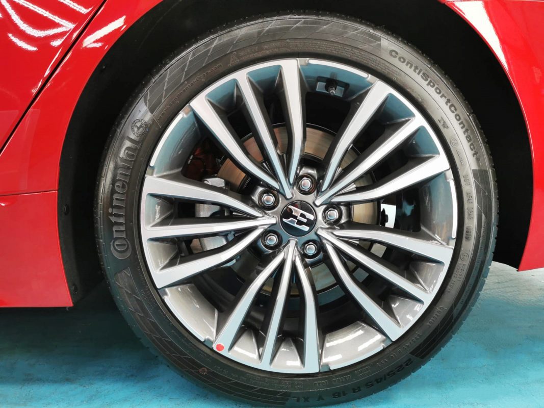 The Kia Stinger, finished and ready for collection.