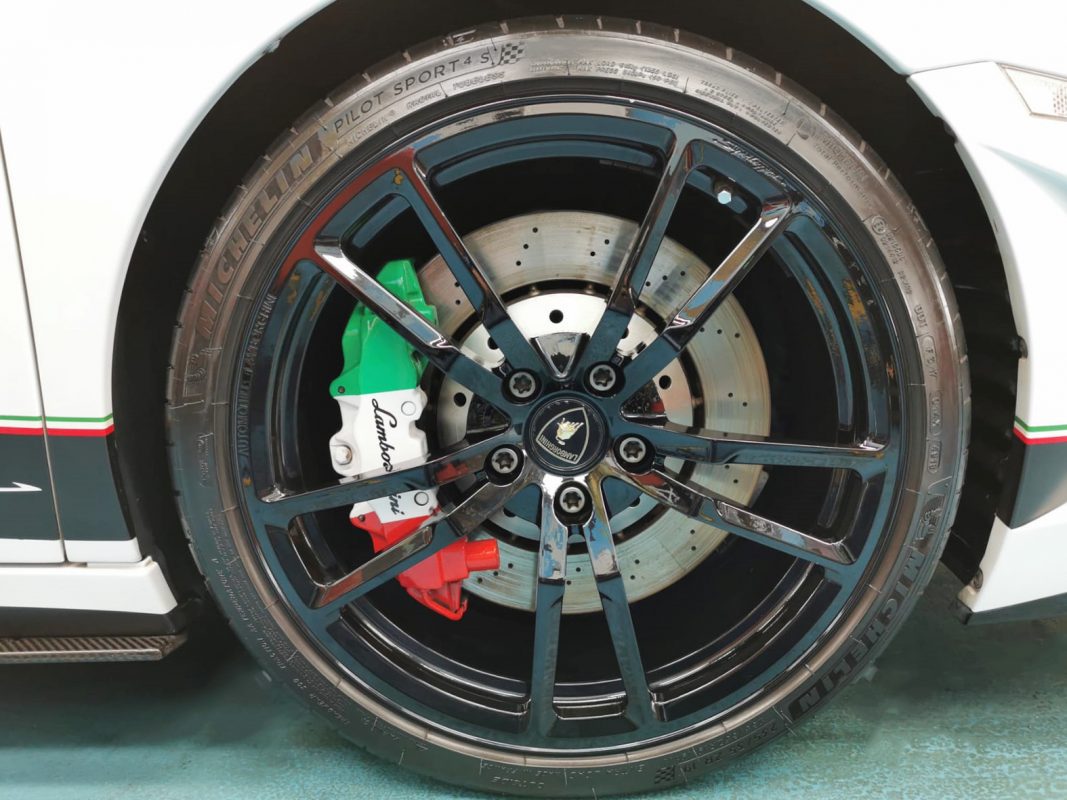 The Lamborghini Gallardo, finished and ready for collection.