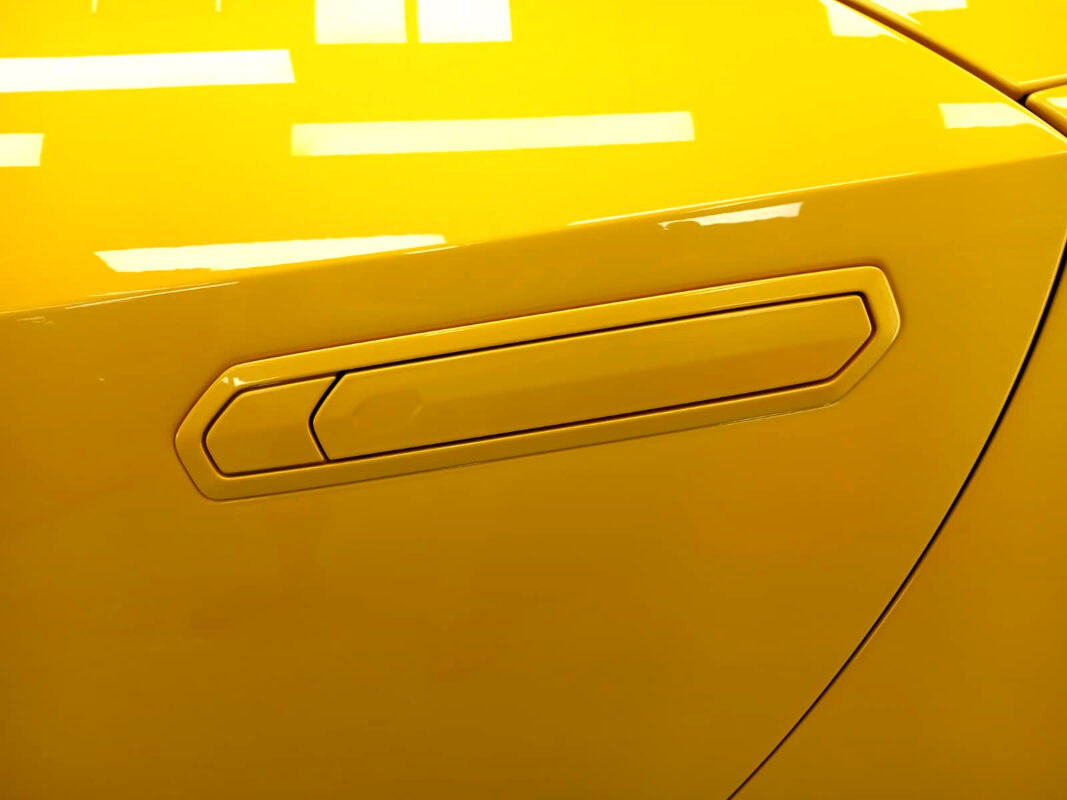 Detailed exterior of the Lamborghini Huracan.