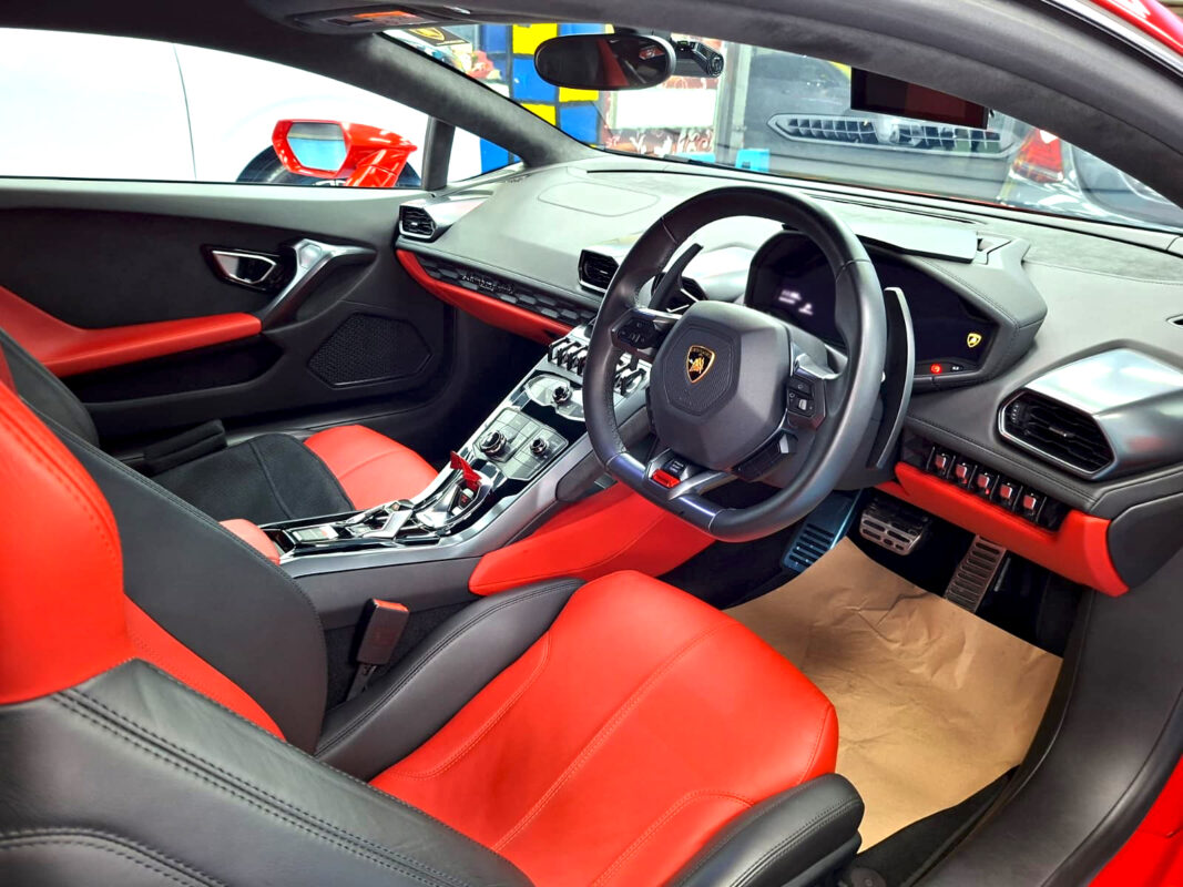 The Lamborghini Huracan's protected, high-gloss finish.