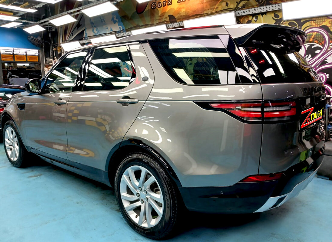 Front three-quarter view of the Discovery after coating.