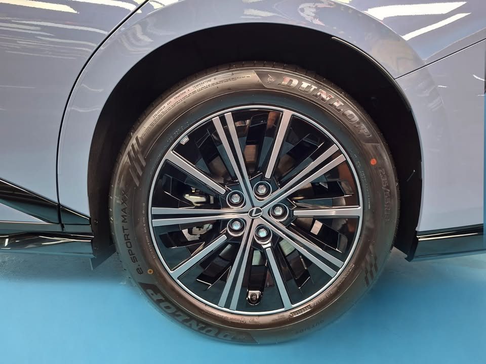 Multi-spoke alloy wheel on the Lexus ES 350e.