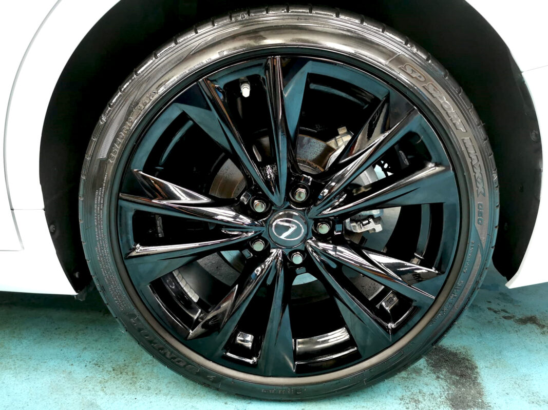 The Lexus ES F-Sport, finished and ready for collection.