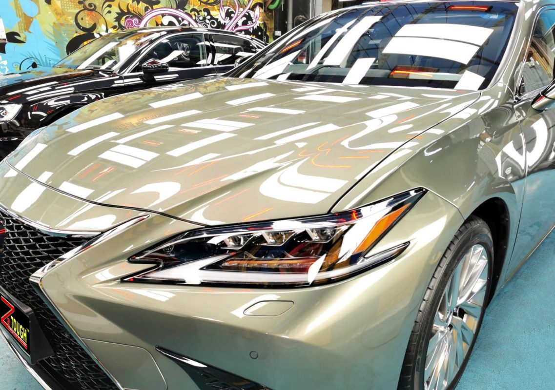 The Lexus ES250 from a side angle after the titanium coating.
