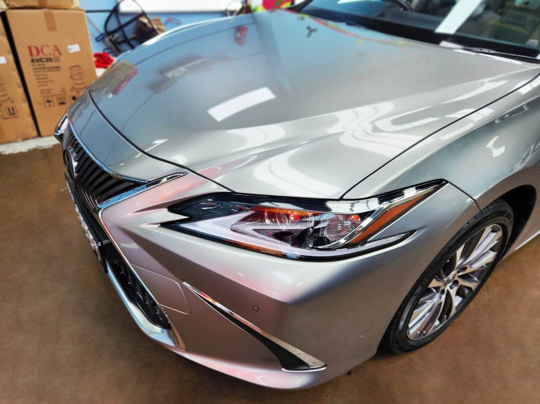 The Lexus ES250 from a side angle after the ceramic coating.