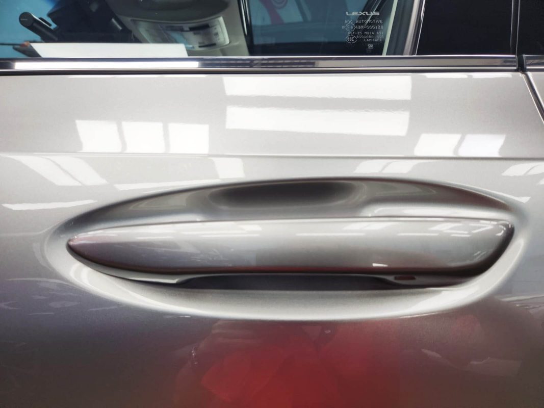 Front three-quarter view of the Lexus ES250 after coating.