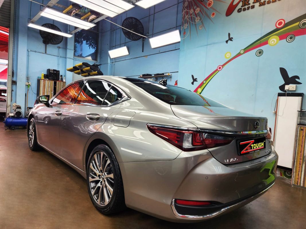 Rear quarter of the Lexus ES250, glossy and protected.