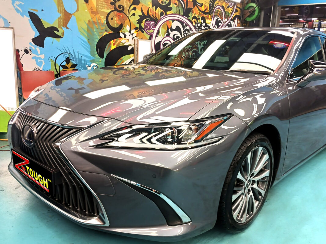 Side angle of the Lexus ES300h after the titanium coating.