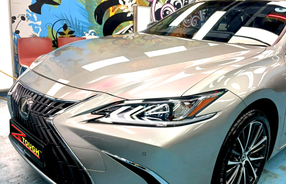 Side angle of the Lexus ES300h after the ceramic coating.