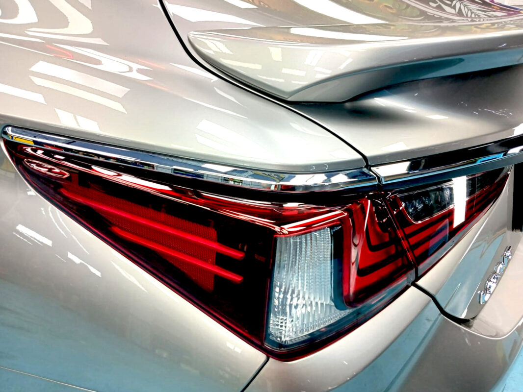 Front three-quarter view of the ES300h after coating.